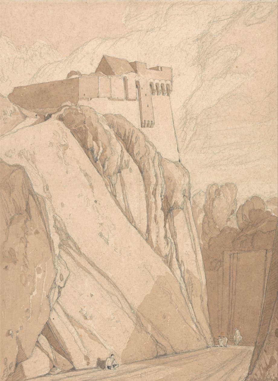 Część starych fortyfikacji w Saint Lo, Normandia autorstwa John Sell Cotman