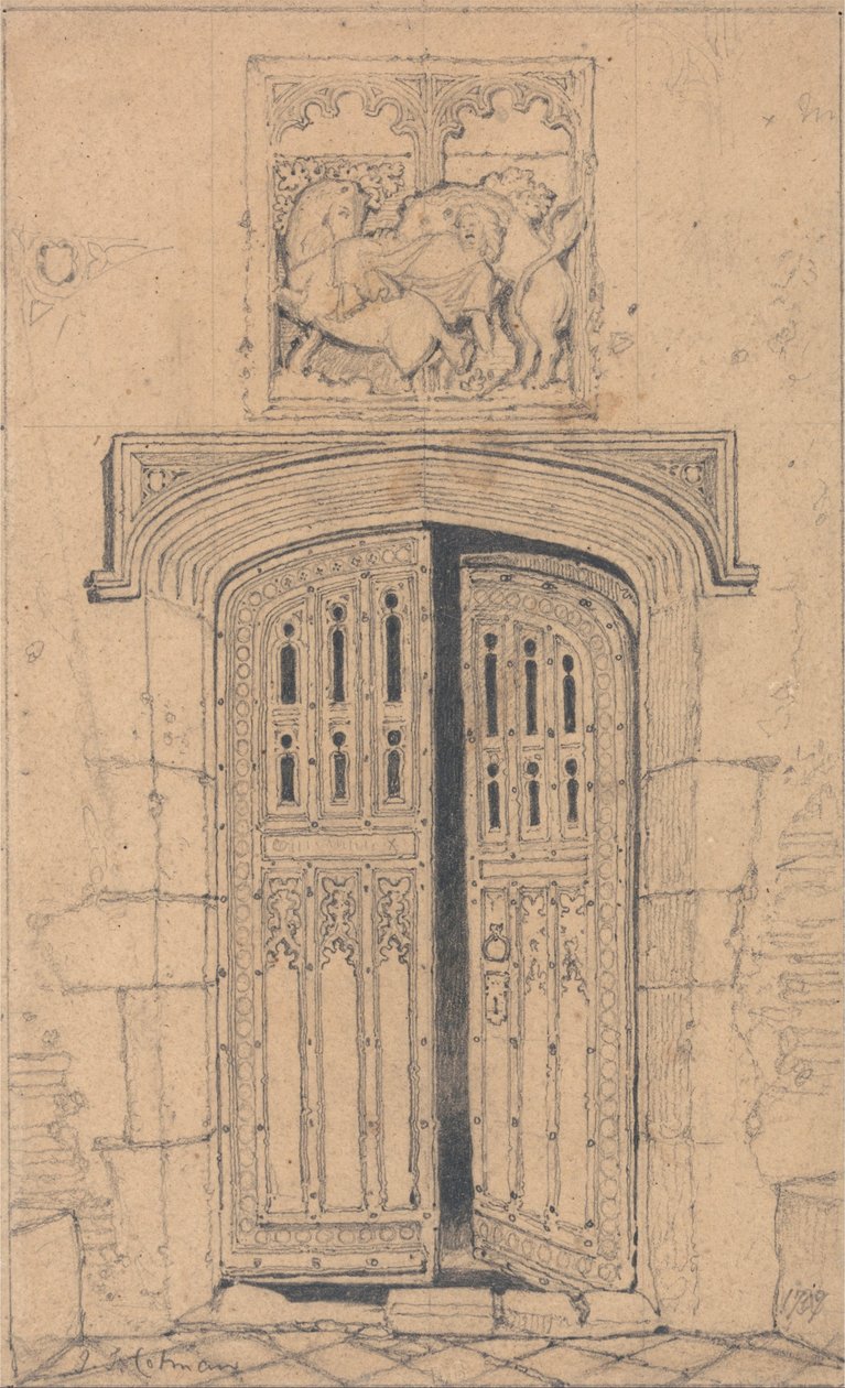Drzwi południowe, sala Arminghall, Norfolk autorstwa John Sell Cotman