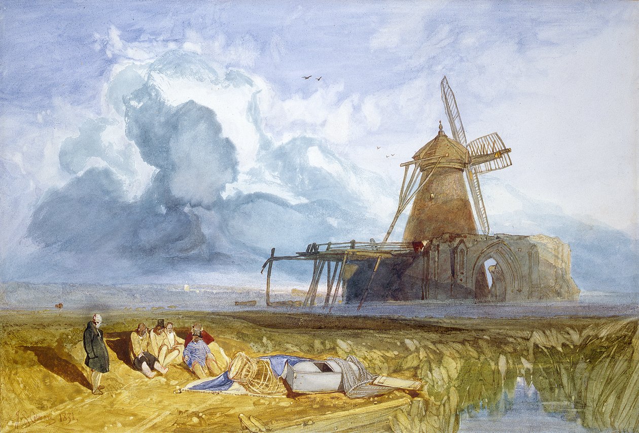Opactwo St. Benets, Norfolk, 1831 (wc na papierze) autorstwa John Sell Cotman