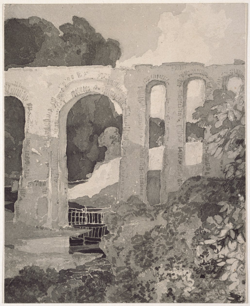 Akwedukt Telforda (pranie grafitowo-szary) autorstwa John Sell Cotman