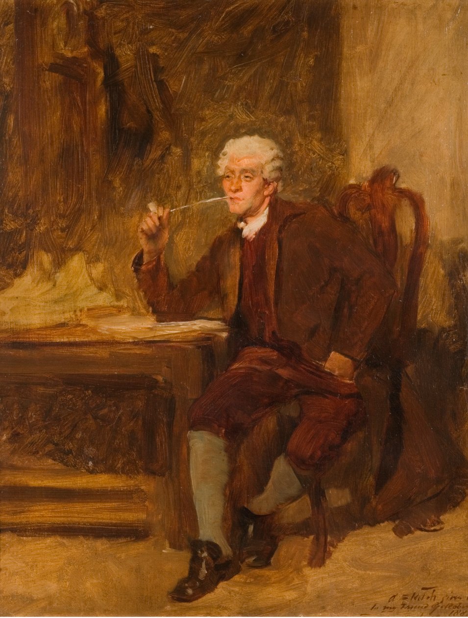 Szkic podarowany mojemu przyjacielowi, G. Robinson, 1882 autorstwa John Seymour Lucas
