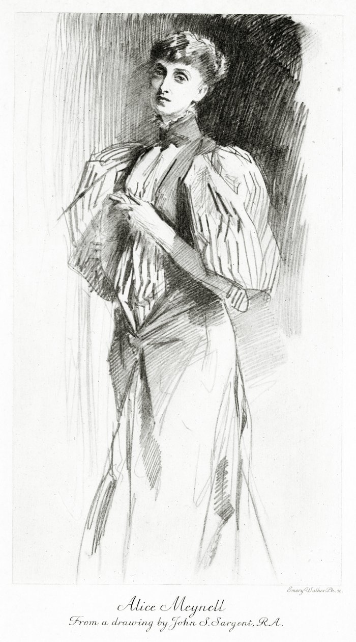 Alice Meynell, wyryte przez Emery Walker, ok. 1913 r. autorstwa John Singer Sargent
