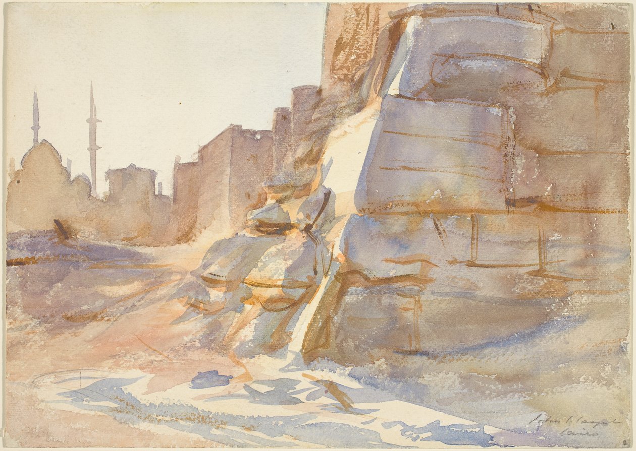 Kair, ok. 1891 (akwarela na graficie na papierze tkanym) autorstwa John Singer Sargent