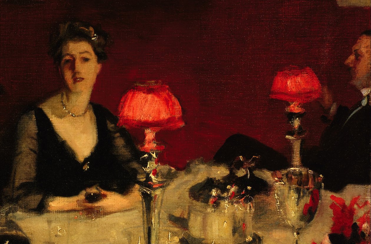 Le Verre de porto: detal Alberta i Edith Vickers autorstwa John Singer Sargent