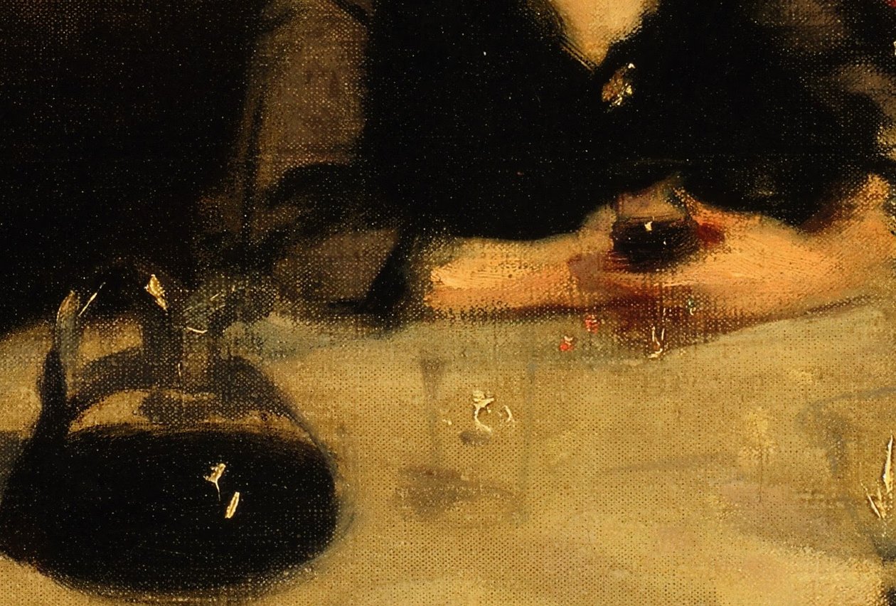 Szklanka portu: szczegół portu autorstwa John Singer Sargent