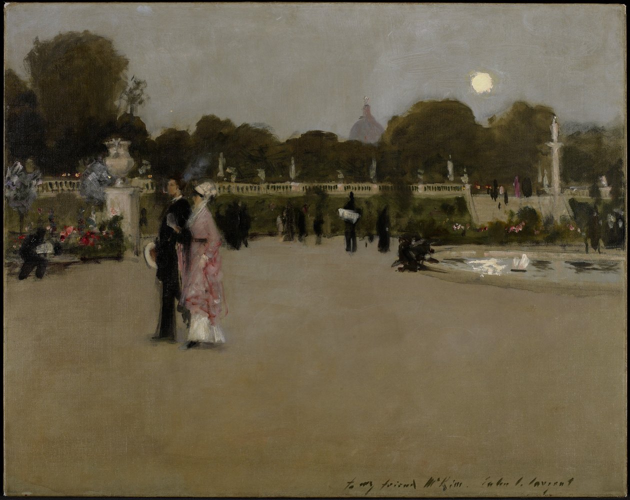 Ogrody Luksemburskie o zmierzchu, 1879 autorstwa John Singer Sargent