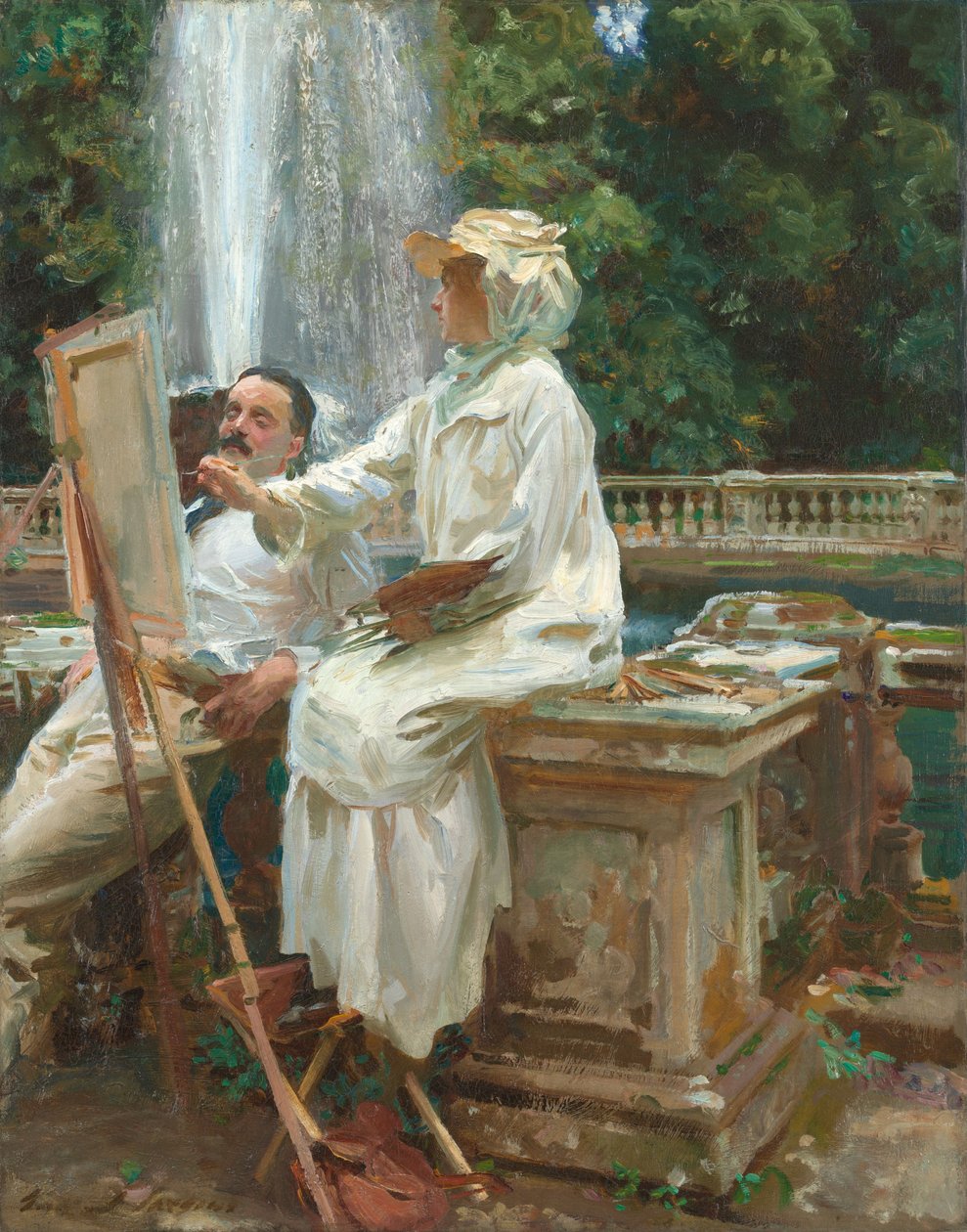 Fontanna, Villa Torlonia, Frascati, Włochy autorstwa John Singer Sargent