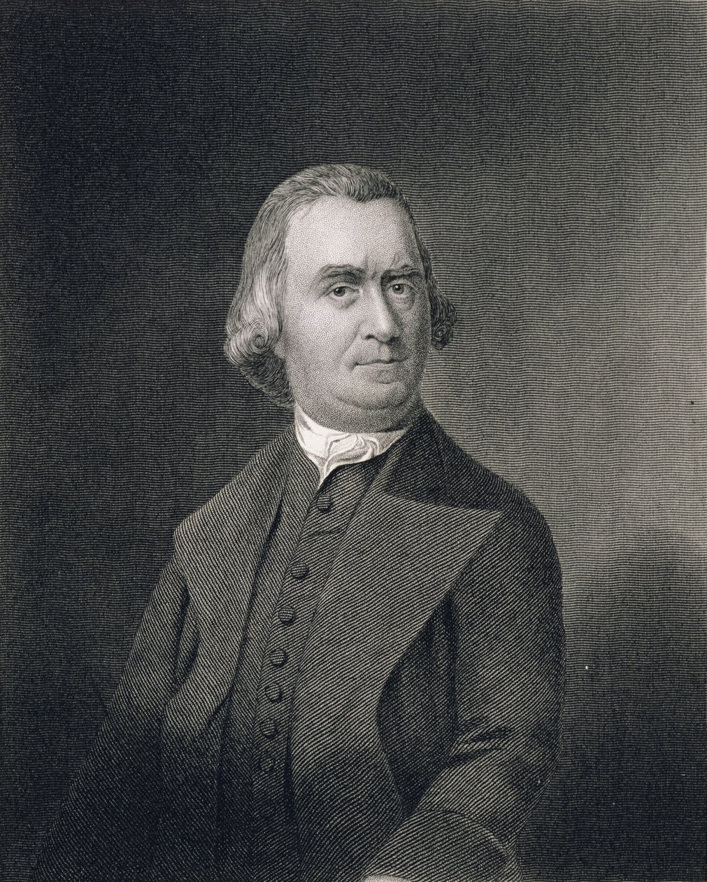 Samuel Adams, grawerowany przez G.F. Storma (ok. 1834) na podstawie rysunku oryginału autorstwa Jamesa Bartona Longacre