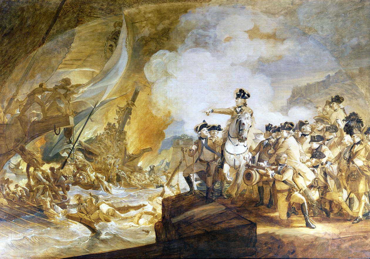 Oblężenie i odsiecz Gibraltaru, 14 września 1782, c.1783 autorstwa John Singleton Copley