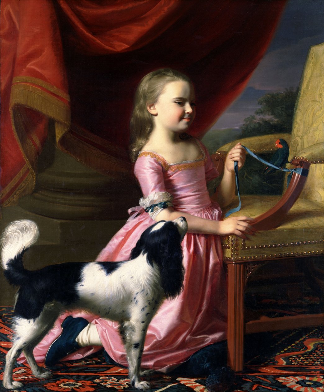 Młoda Dama z Ptakiem i Psem autorstwa John Singleton Copley
