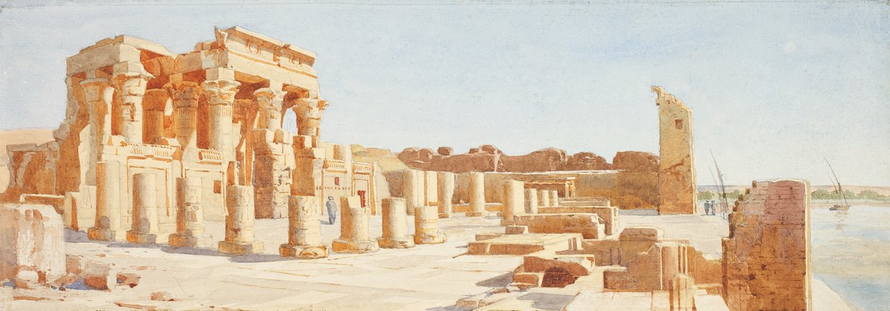 Świątynia w Kom-Ombo, Górny Egipt, ok. 1907-10 autorstwa John Somerscales