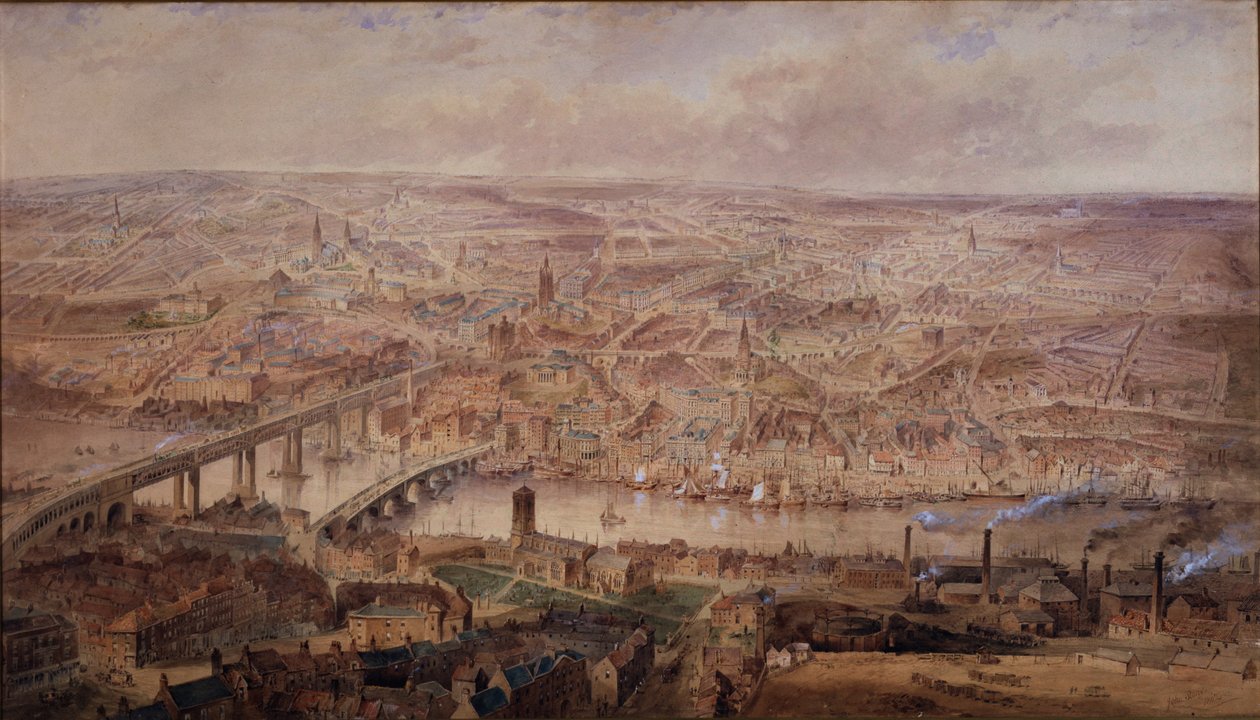 Newcastle upon Tyne za panowania królowej Wiktorii (wc na papierze (na karcie)) autorstwa John Storey