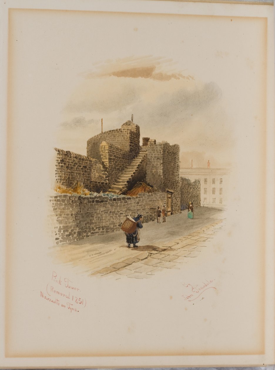 Różowa Wieża, Newcastle upon Tyne (bodycolour) autorstwa John Teasdale