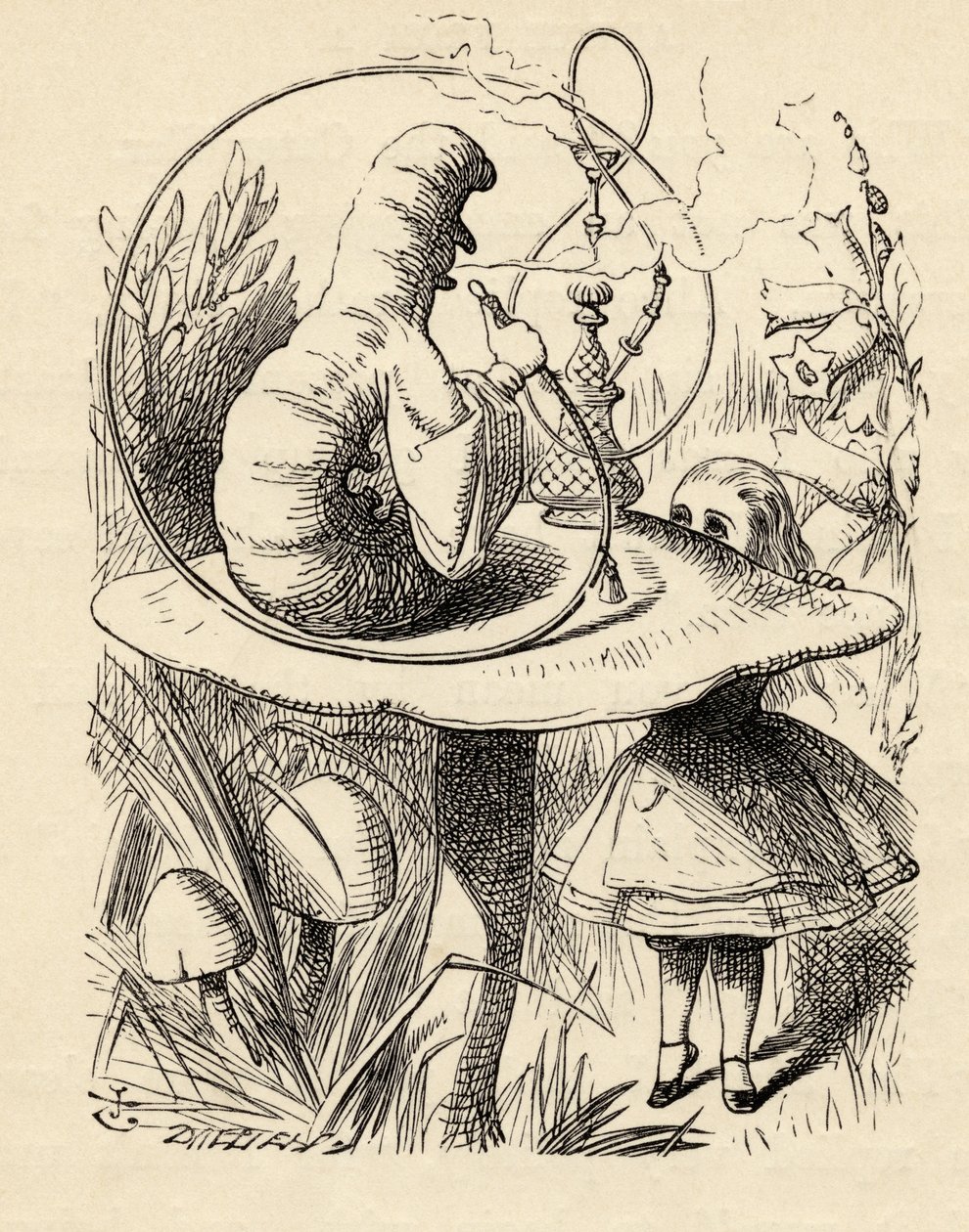Rada od gąsienicy z „Przygód Alicji w Krainie Czarów” Lewisa Carrolla, opublikowana w 1891 r. autorstwa John Tenniel