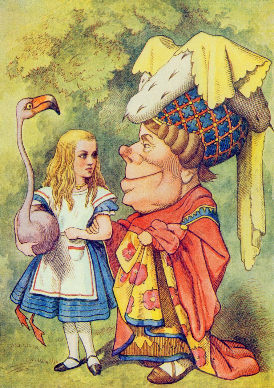 Alicja z księżną, ilustracja z „Alicji w krainie czarów” Lewisa Carrolla (1832-9) autorstwa John Tenniel