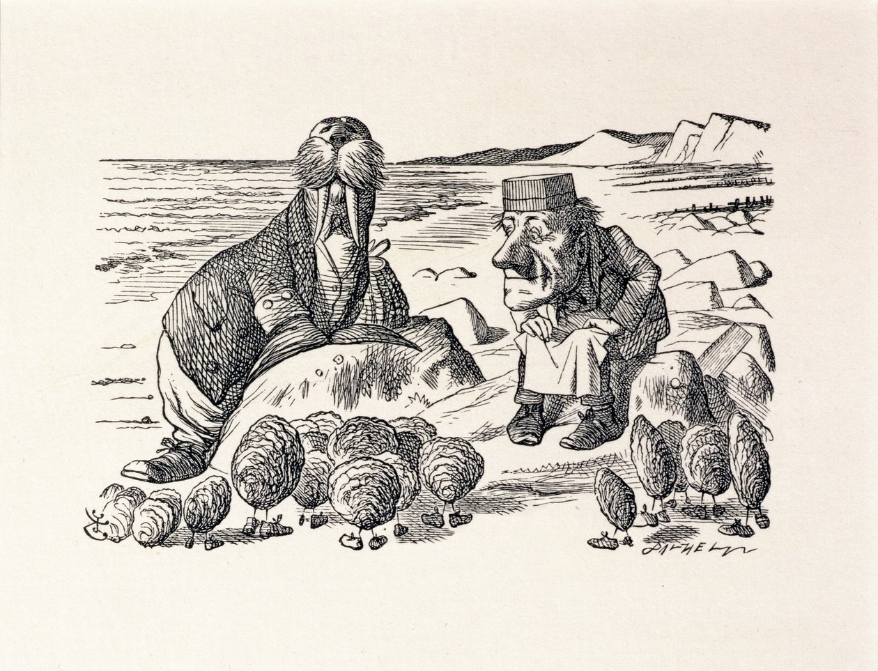 Ale poczekaj chwilę, ilustracja z „Through the Looking Glass” Lewisa Carrolla autorstwa John Tenniel