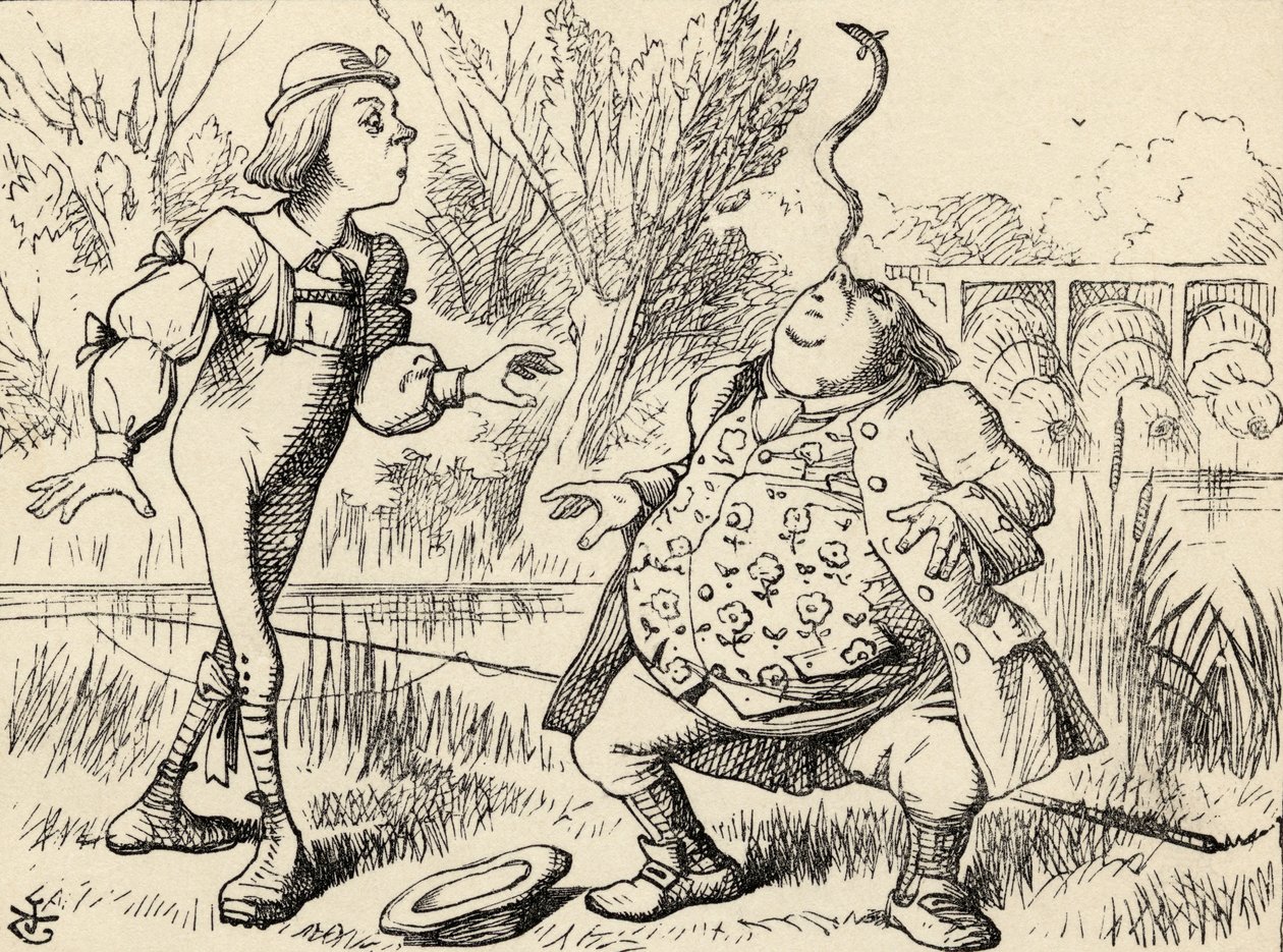 Ojciec William balansujący węgorzem na nosie, z „Przygody Alicji w Krainie Czarów” Lewisa Carrolla, opublikowana w 1891 r. autorstwa John Tenniel