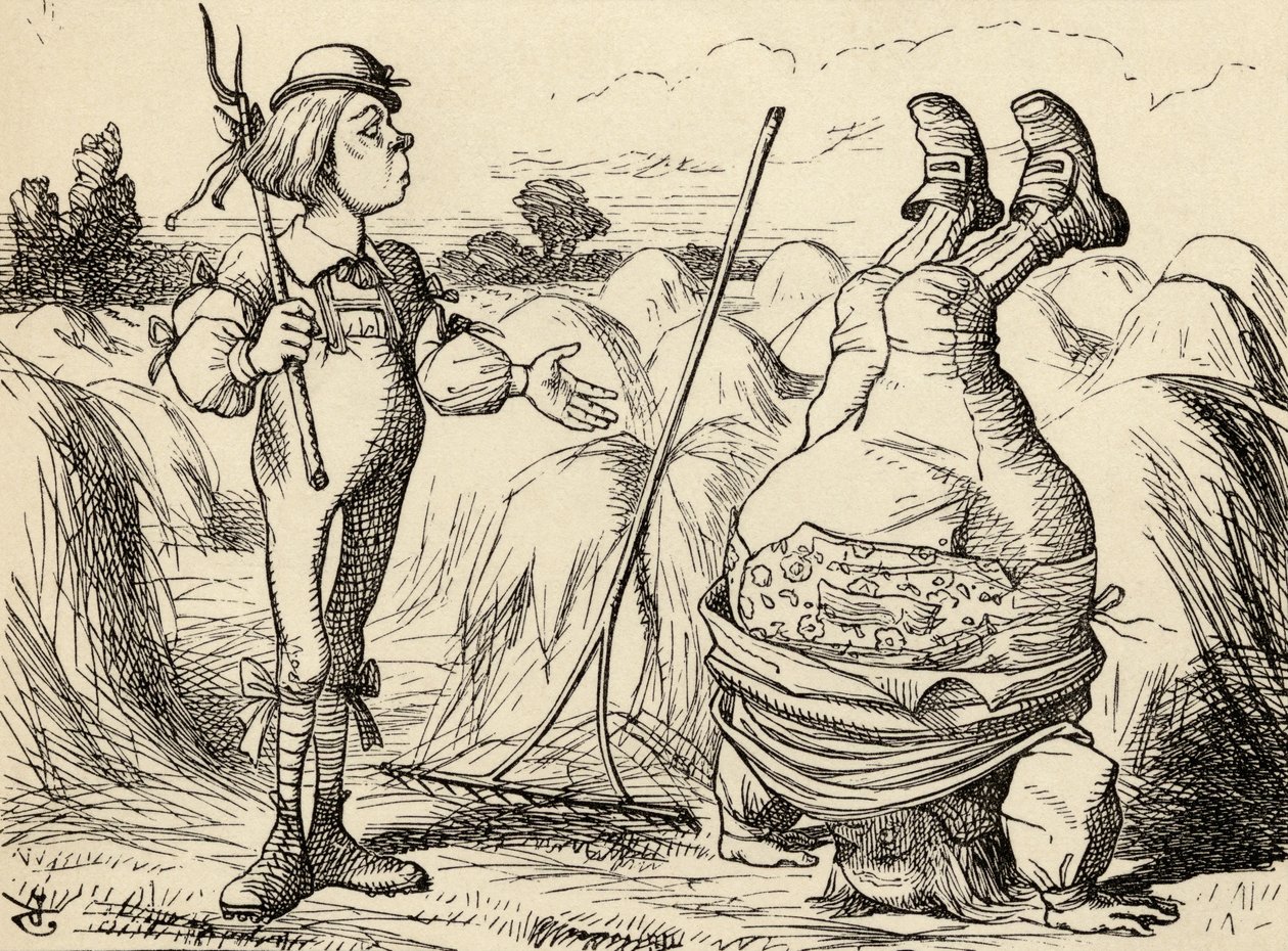 Ojciec William stojący na głowie, z „Przygód Alicji w Krainie Czarów” Lewisa Carrolla, opublikowana w 1891 r. autorstwa John Tenniel
