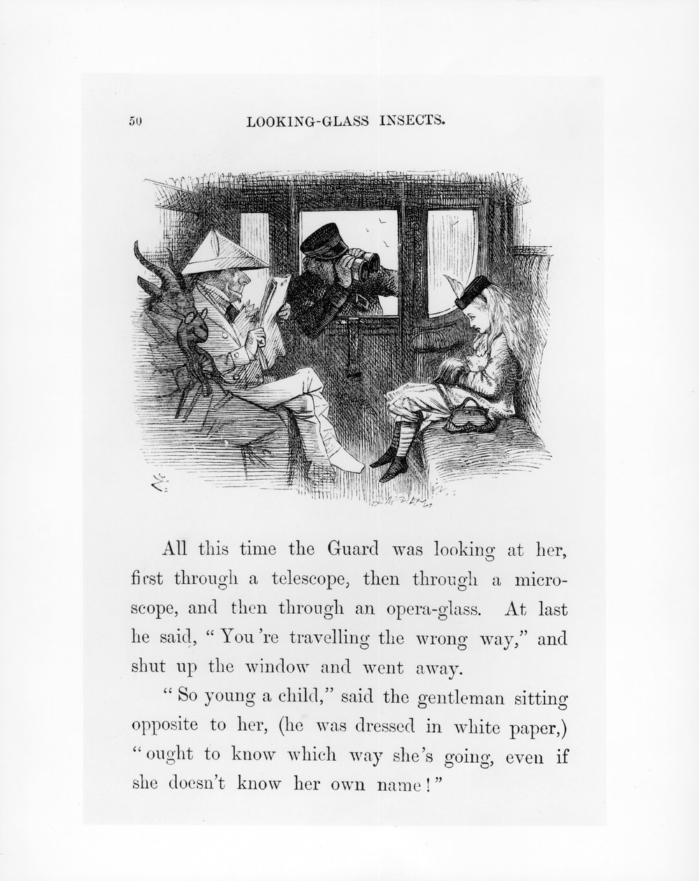 Owady z lustra, ilustracja z „Alicji po drugiej stronie lustra” Lewisa Carrolla (1833-98) 1872 autorstwa John Tenniel