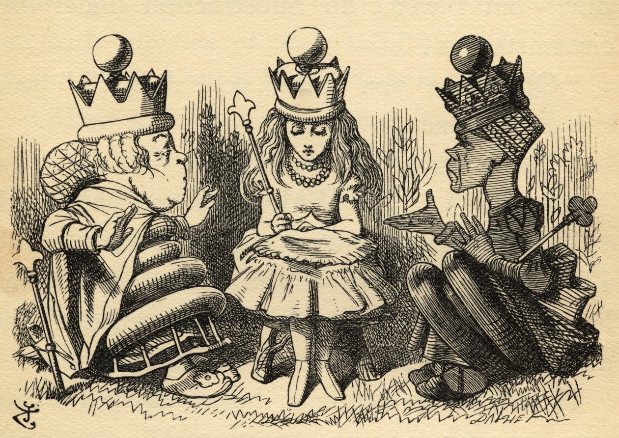 Manners and Lessons, ilustracja z „Through the Looking Glass” Lewisa Carrolla (1832-98) opublikowana po raz pierwszy w 1871 roku autorstwa John Tenniel