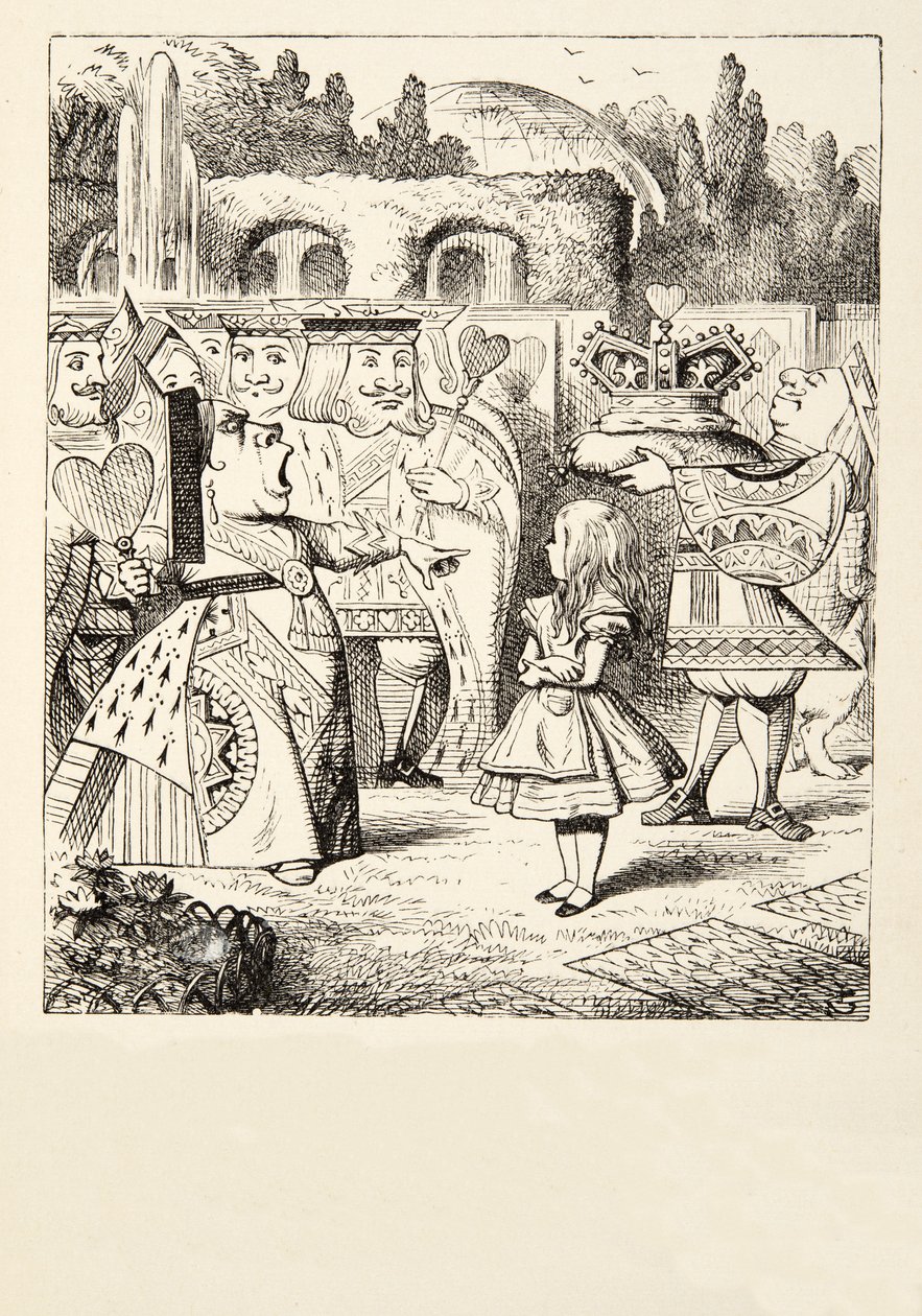 Precz z głową, z Alicji w krainie czarów Lewisa Carrolla (1832 - 98), wydanej w 1891 r. autorstwa John Tenniel