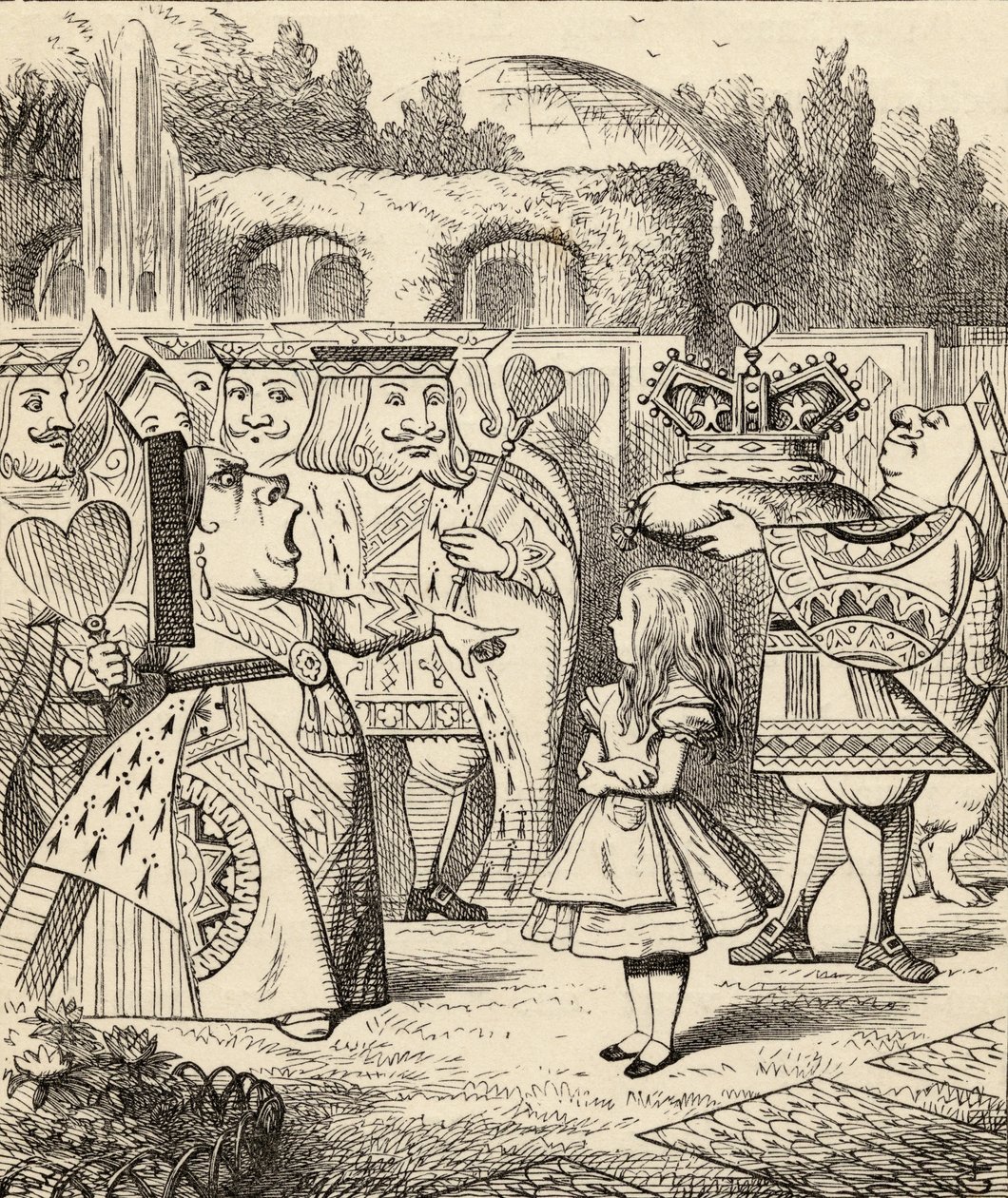 Precz z głową, z „Przygody Alicji w Krainie Czarów” Lewisa Carrolla, wydanej w 1891 r. autorstwa John Tenniel