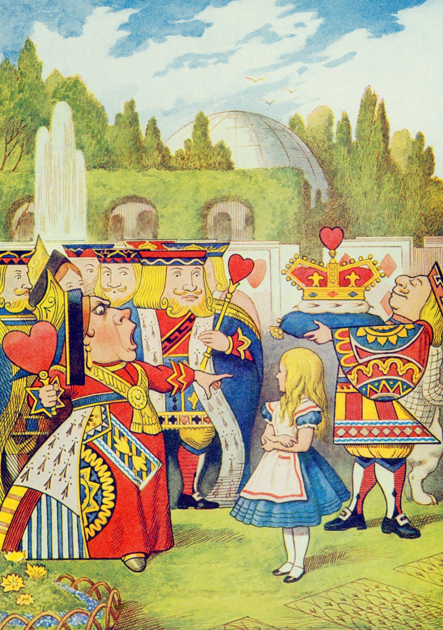 „Królowa przybyła! I czy ona nie jest zła?, ilustracja z „Alicji w krainie czarów” Lewisa Carrolla (1832-98) autorstwa John Tenniel
