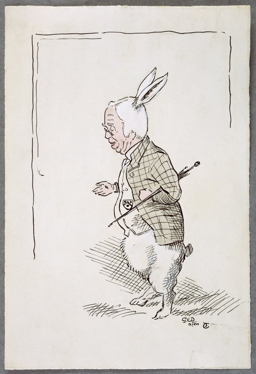 William Archibald Spooner (1844-1930) jako Biały Królik (pióro i atrament i toaleta na papierze) autorstwa John Tenniel