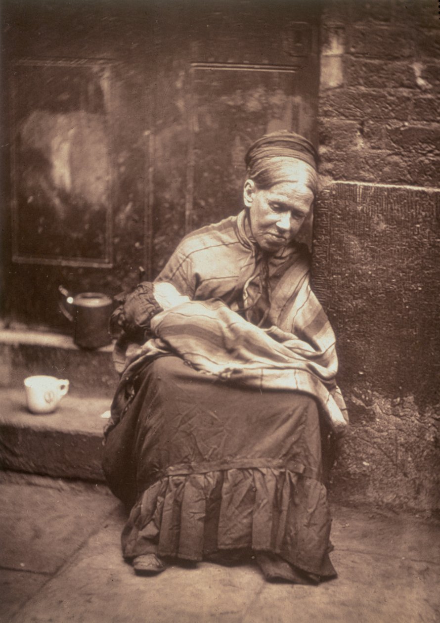 The Crawlers, z „Street Life in London”, 1877-78 (woodburytype) autorstwa John Thomson
