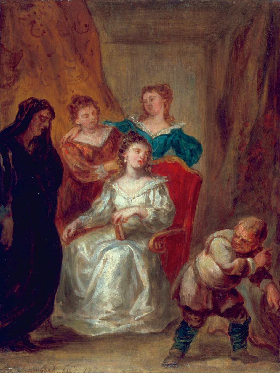 Scena z Don Kichota: Sancho Pansa zabawia księżną, 1735 autorstwa John Vanderbank