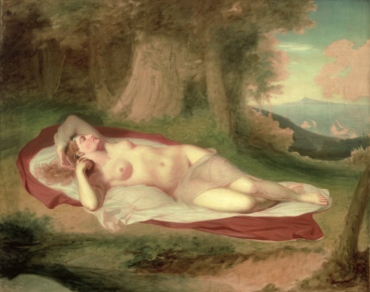 Ariadna śpi na wyspie Naxos, 1831 autorstwa John Vanderlyn