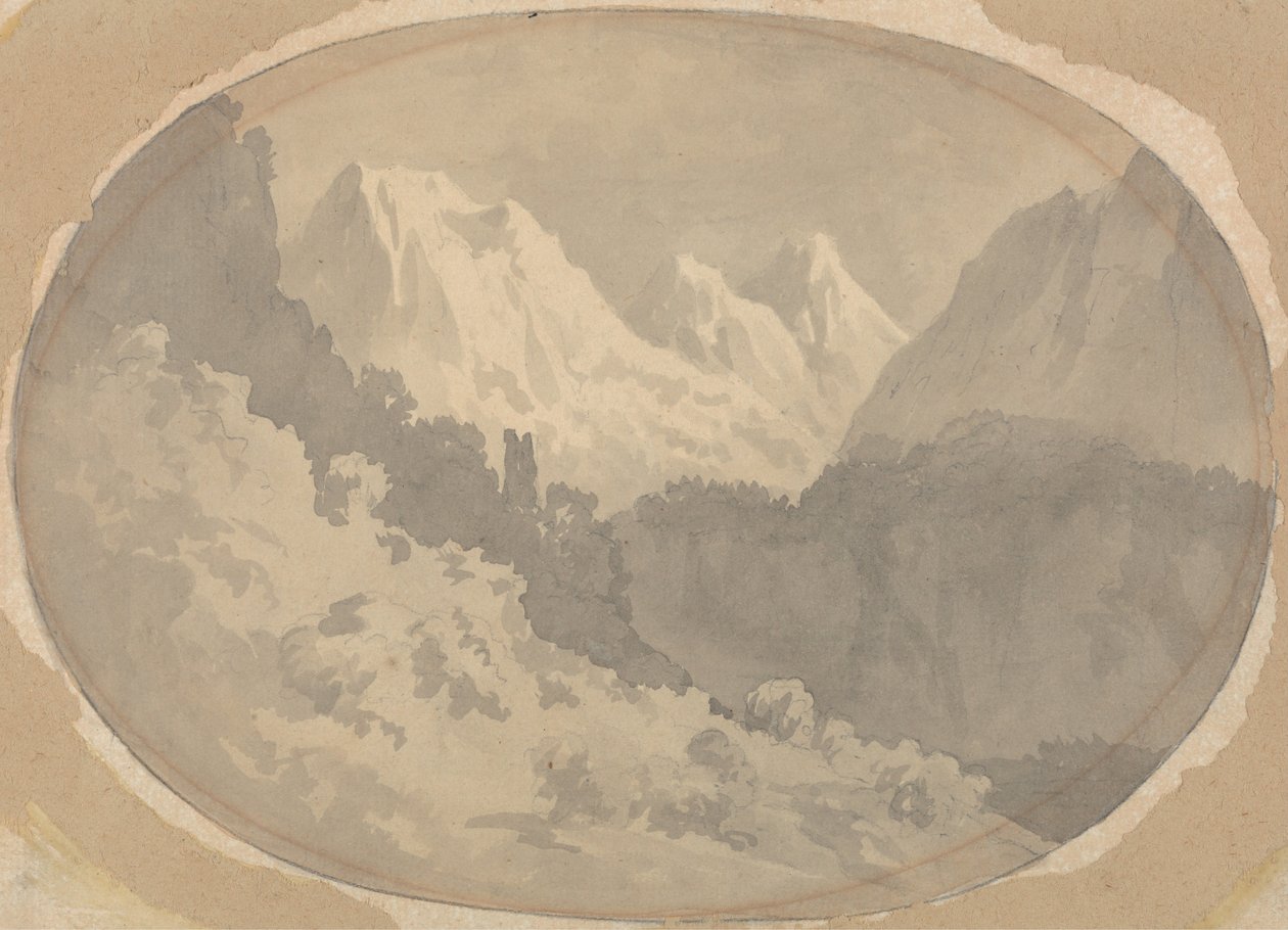 Scena alpejska autorstwa John Warwick Smith