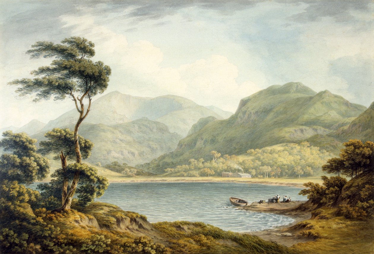 Górny koniec jeziora Coniston, Lancashire, 1801 r. autorstwa John Warwick Smith