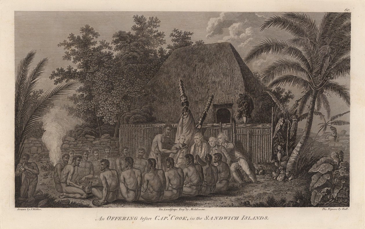 Ofiara przed Capt autorstwa John Webber