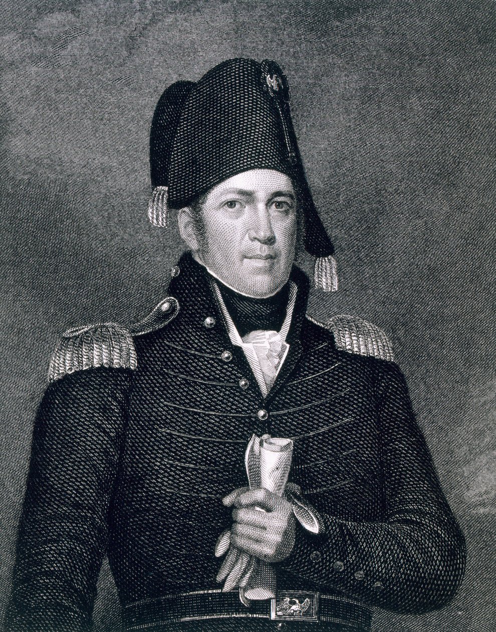 Jacob Jennings Brown (1775-1828) wyryty przez Ashera Browna Duranda (1796-1886) na podstawie kopii oryginału Jamesa Herringa (1794-1867) autorstwa John Wesley Jarvis