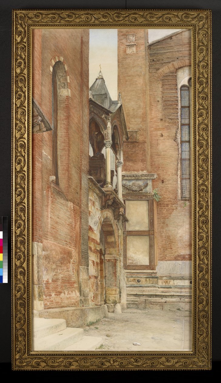 Grobowiec Castelbarco, Werona, Włochy, maj-sierpień 1869 (akwarela i akwarela z grafitem na papierze) autorstwa John Wharlton Bunney