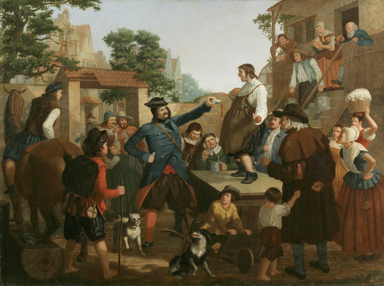 Peter Stuyvesant i szewc, ok. 1850 autorstwa John Whetten Ehninger