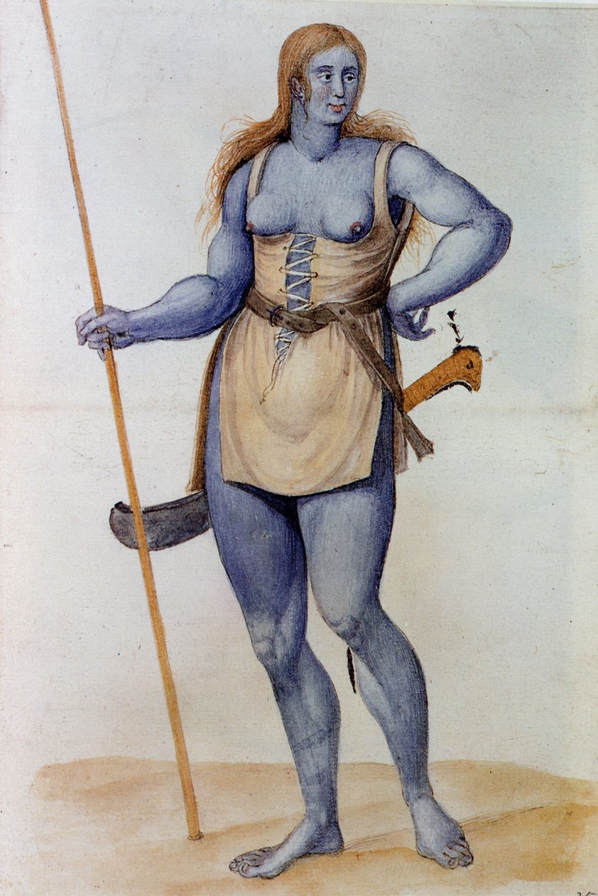 Starożytna Brytyjka (litografia) autorstwa John White