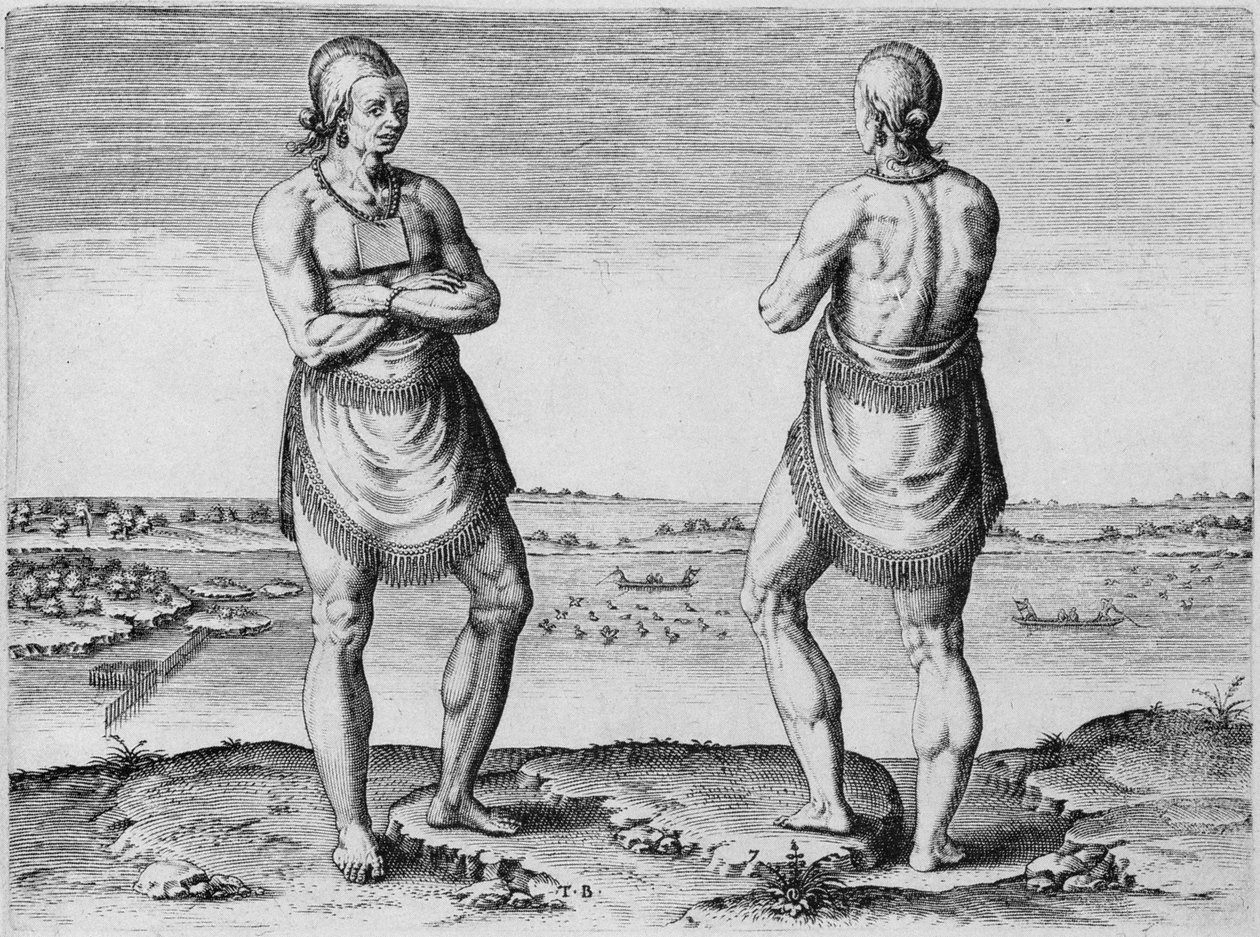 Indyjski starszy lub wódz, ryty przez Theodora de Bry (1528-1598) autorstwa John White