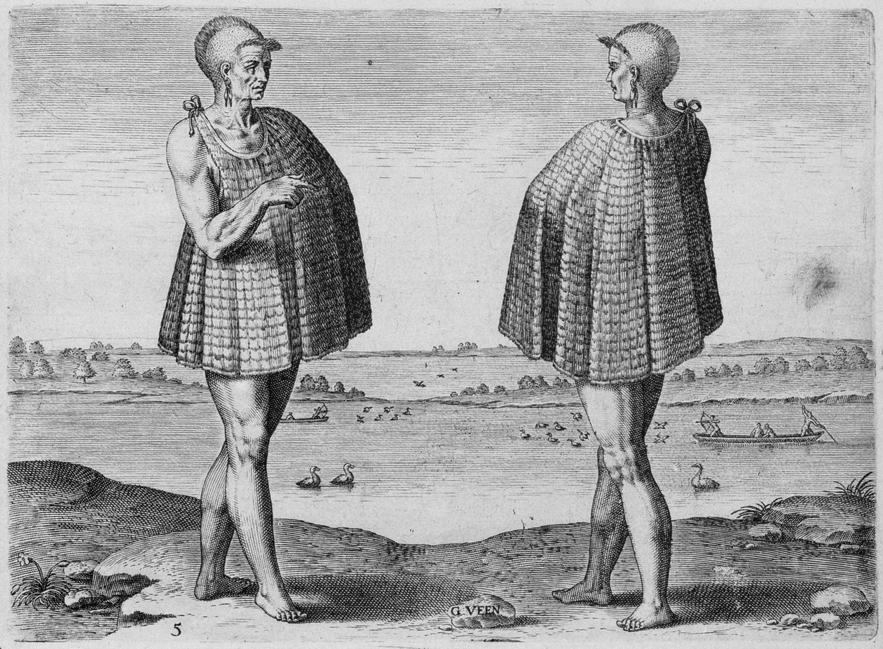 Indiański kapłan, rytowany przez Theodora de Bry (1528-1598) autorstwa John White