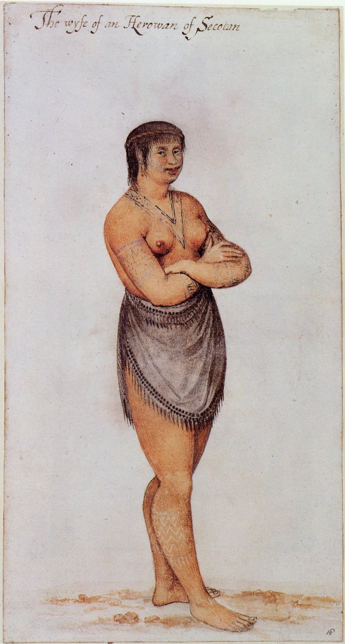 Indianka z Secoton autorstwa John White