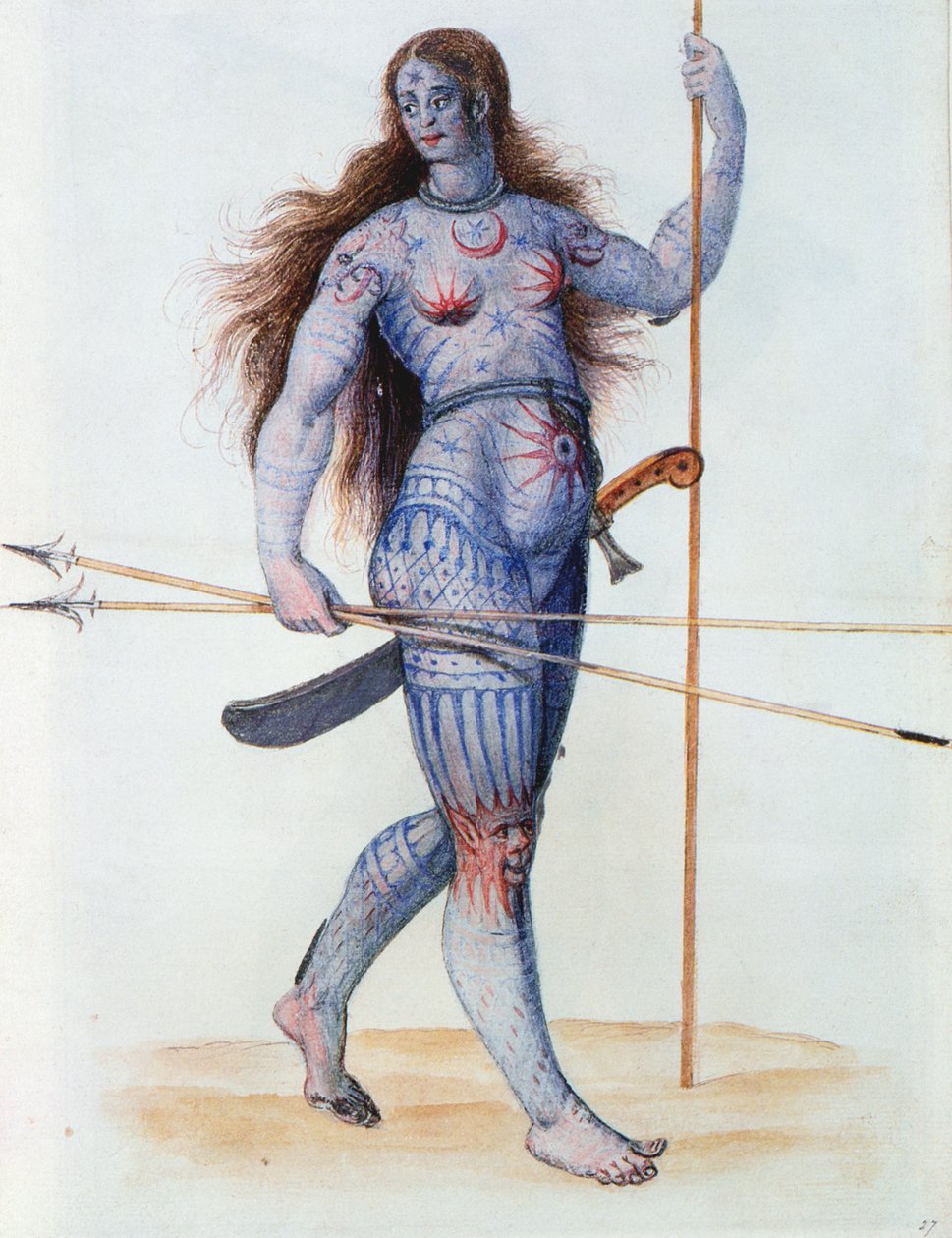 Kobieta Piktyjska (litografia) autorstwa John White