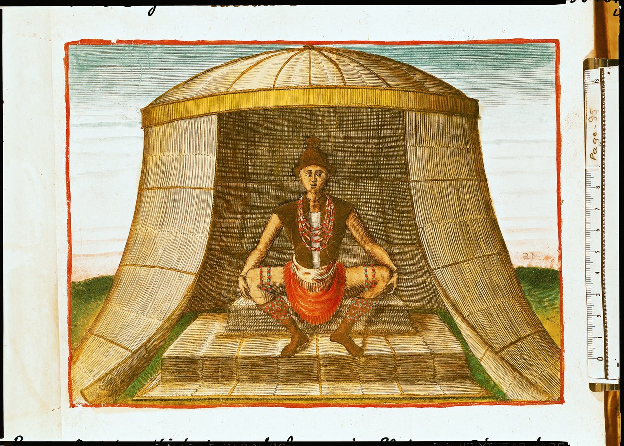 Idol Kiwasa z „Admiranda Narratio...”, rytowany przez Theodore de Bry (1528-98) 1585-88 autorstwa John White