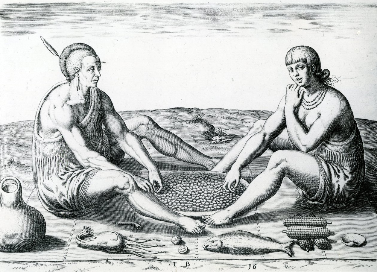 Ich siedzenie przy mięsie, 1590 autorstwa John White