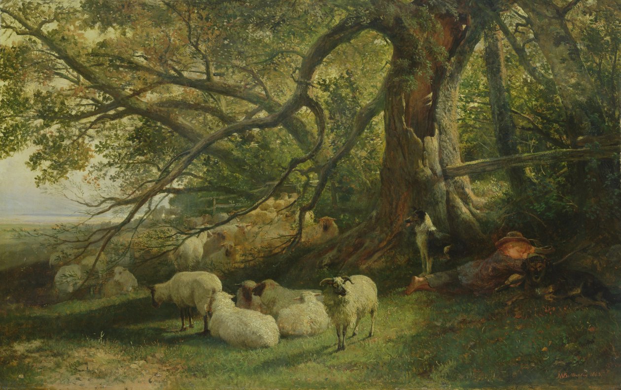 Odpoczywające stado, 1863 autorstwa John William Bottomley