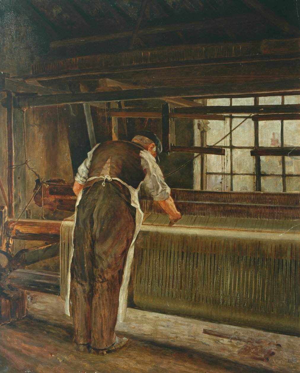 Tkactwo na krosnach autorstwa John William Brooke
