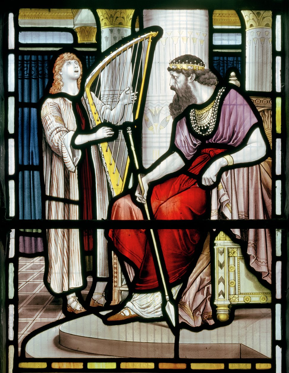 Dawid i król Saul, ok. 1891 autorstwa John William Brown