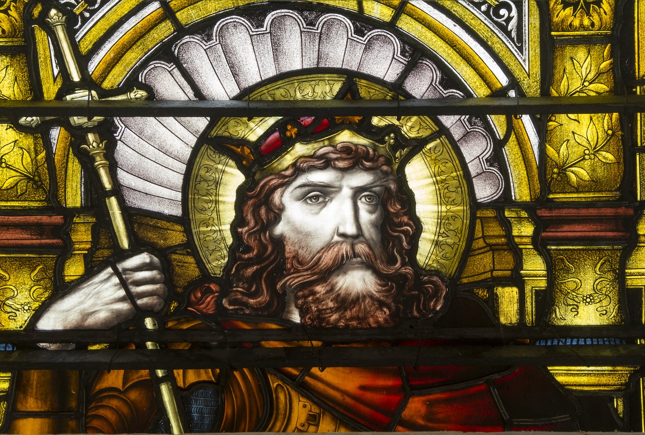 Oxford, Trinity College, James Powell & Sons, John William Brown (1842-1928), St Oswald, 1885 autorstwa John William Brown