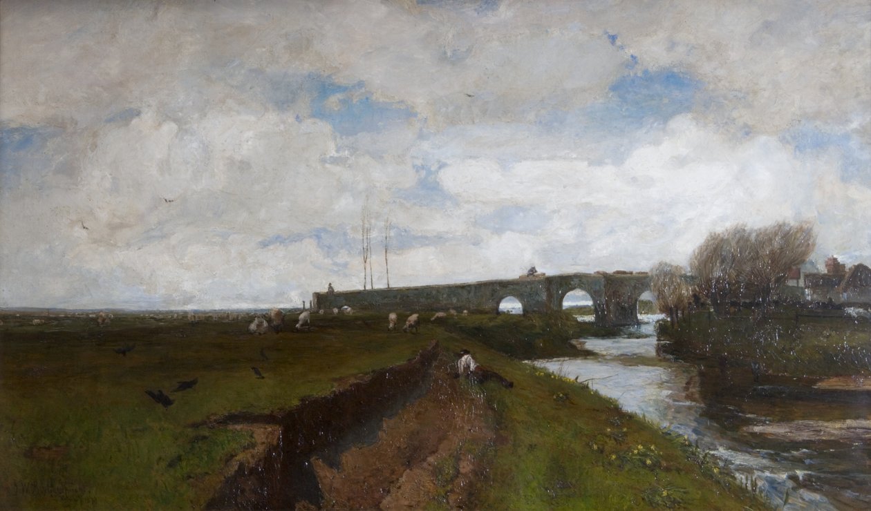 Na Medway - bezchmurny marzec autorstwa John William Buxton Knight