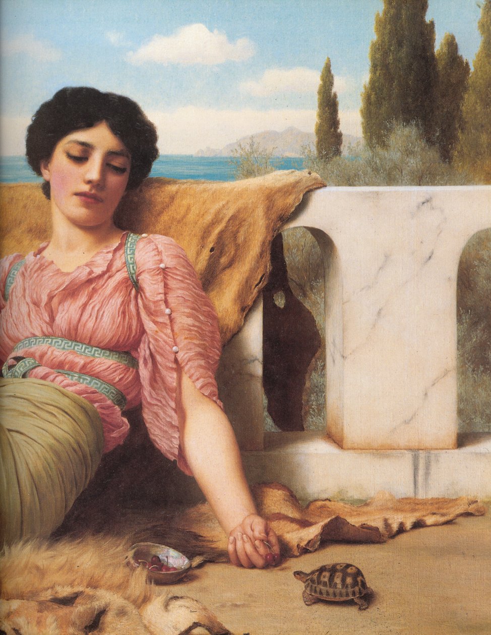 Detal cichego zwierzaka autorstwa John William Godward